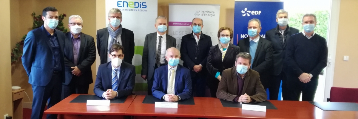 Contrat de concession : ENERGIE Eure-et-Loir, Enedis et EDF s'engagent pour 30 ans !